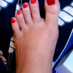 Onlyfans Model Ashley Showcasing Red Painted Toes
