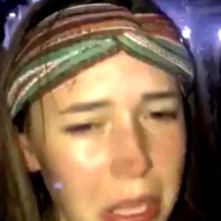 Woman in a Festive Headband Expressing Discomfort