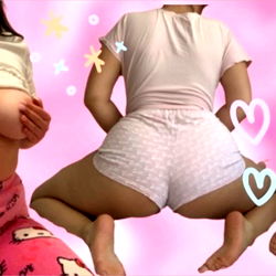 OnlyFans Model Shelly in Pink Pajamas and Fishnet