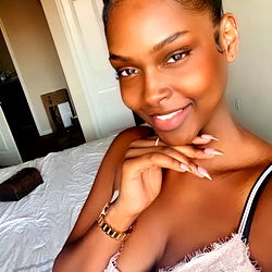 Beautiful Black Woman Smiling Selfie