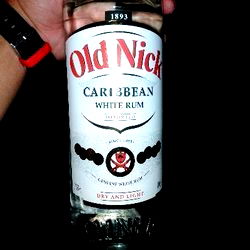 An Old Nick's Caribbean White Rum Bottle