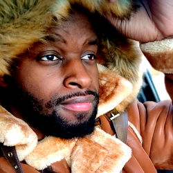 Andray Guion Jr in Winter Outfit, Fur Hood, and Goggles