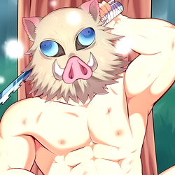 AeronNSFW's OnlyFans Model Photo: A Strongly-Built Man with a Furry Face and Blue Eyes in Bathing Suit