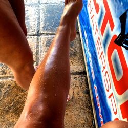 Feetpics Model Showcasing Bikini Legs in Outdoor Setting