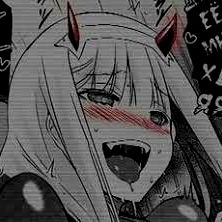 Anime Character with a Creepy Expression and Red Antlers,