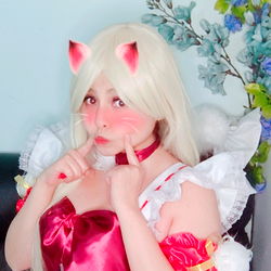 A cosplayer's dreamy, anime-inspired outfit