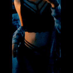 Mexican Model Alice, Stylish in Black and Blue