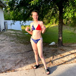 Beautiful Woman in Bikini on Beach