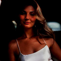 Model in Elegant White Dress