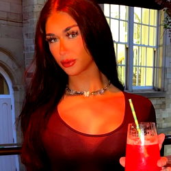 Stylish Model Posing with Cocktail