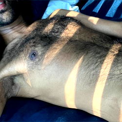 OnlyFans Model Al Avalon, Shirtless in Bed