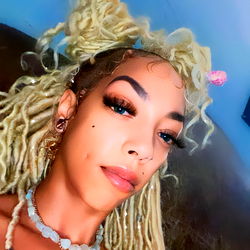 Princesss Skyhigh in Colorful Hair and Beaded Choker