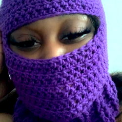 SuperFreak's Purple Crochet Mask and Black Hair