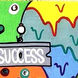 Model Photoshoot with Cartoon Themed Backdrop