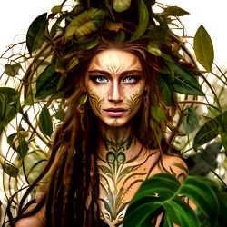 Stylish and Mystical Verde: A Belgian Nature-Inspired Fashion Model