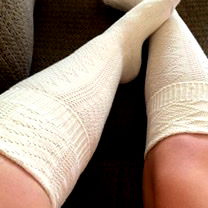 OnlyFans Model Alice Mae in White Stockings and Knee-High Socks