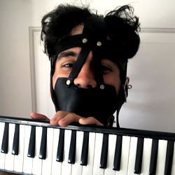 Musician Posing with Keyboard