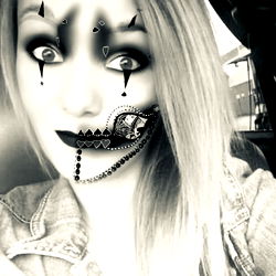 Clown Makeup on Woman's Face
