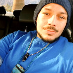 A candid moment of Antdog in the Californian sunset