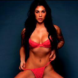 Sofia Pereira, OnlyFans Model Striking Pose in Pink Lingerie