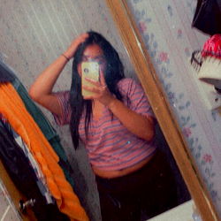 Model Ash in Bathroom Mirror