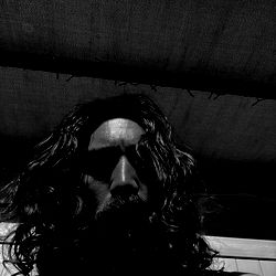 Artistic Black and White Portrait of a Person with Long Hair