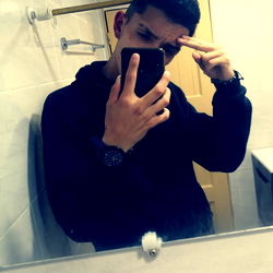 Model Alejandra Girl from Bogotá, Posing in Front of Mirror