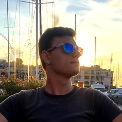 Alessio Luciani, enjoying the sunset by the harbor