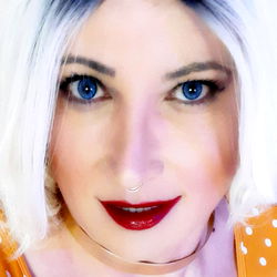 Stylish Woman in Polka Dot Outfit