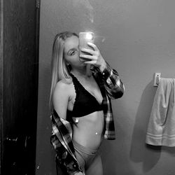 Model in Bathrobe Pose