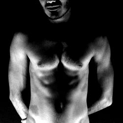 Shirtless Model in Silhouette