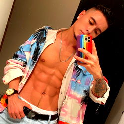Anderson Rojas, Colombian OnlyFans Model Poses in Colorful Flannel Shirt