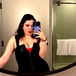 Alyssa, a Pennsylvania Model, Posing in a Bathroom Mirror