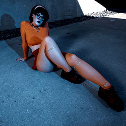 Onlyfans Opaltitz Model in Orange Fishnet