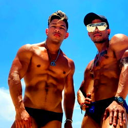 Fitness Model Duo at the Beach