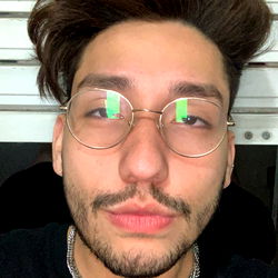 Young Man in Black and White with Eye Glasses