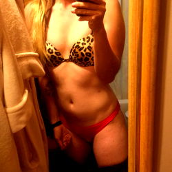 OnlyFans Model Aspen in Red Bikini, Mirror Selfie