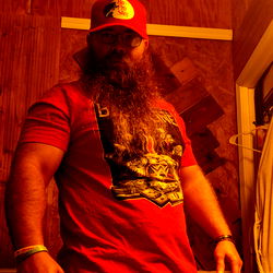 Bearded Man in T-Shirt Stance