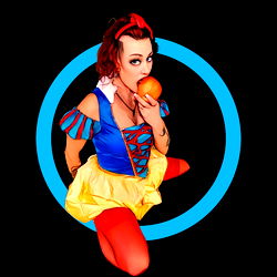 Futuristic Female Character with Cosmetic Branding