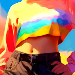 Stylish Alizé in Vibrant Outfit on Beach