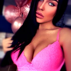 Alina Modeling Pink Lingerie in Home