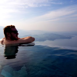 Candid Moment by the Poolside