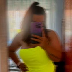 Baaaarbiie in Bright Yellow Swimsuit Mirror Selfie