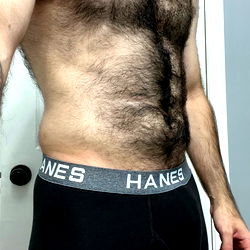 Fitness Model in Underwear Promoting Body Hair