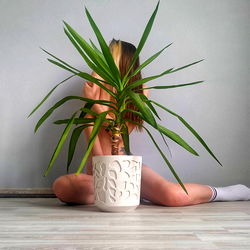 Onlyfans Model Amanda, from Belarus, with Plant in Hand