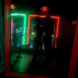 Model Posing in Karaoke Booth