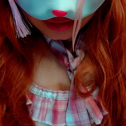 Vividly Colored Mask on a Model