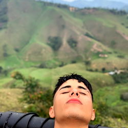 OnlyFans Model Brayan Maldonado Relaxing with a View of Mountains