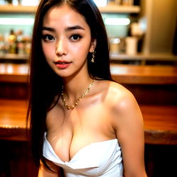 Maysamaysa: Asian Beauty in White Dress