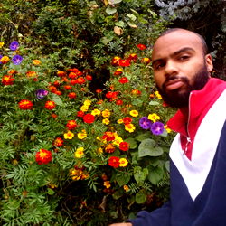 A Man Standing in a Garden